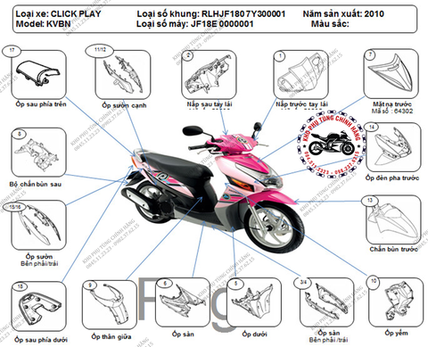 Phụ tùng zin xe Vario 150i Click Thái 125i 2016 2017 2018 chính hãng Honda  tại HCM